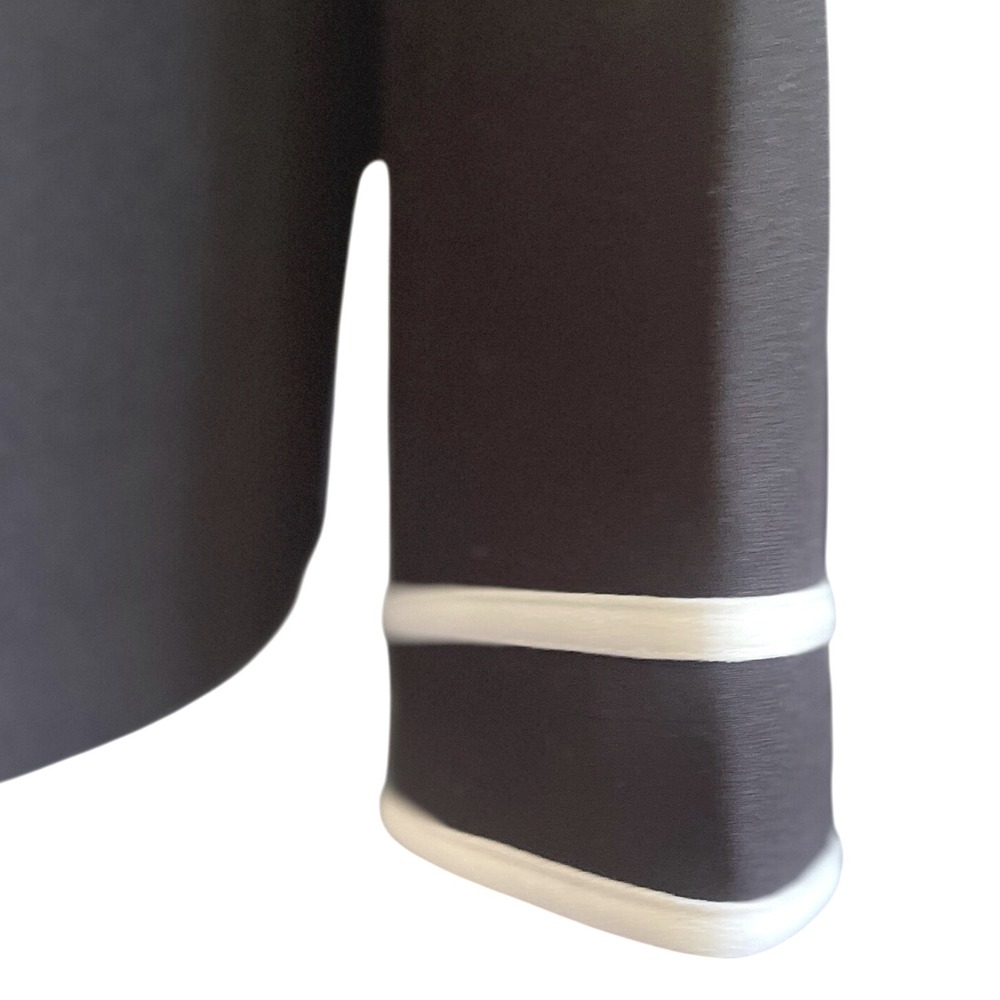 J. Crew Black‎ Tie Front High Neck Blouse with Cream Trim 16 - Picture 2 of 7